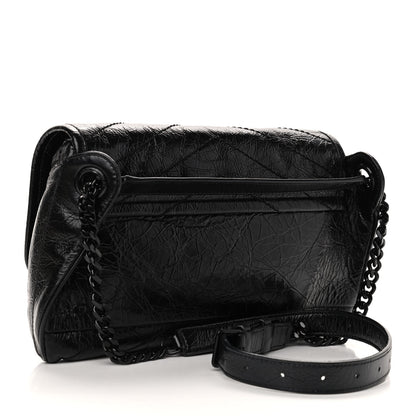 Saint Laurent Crinkled Calfskin Matelasse Monogram Niki Body Bag Black 3 of 9
