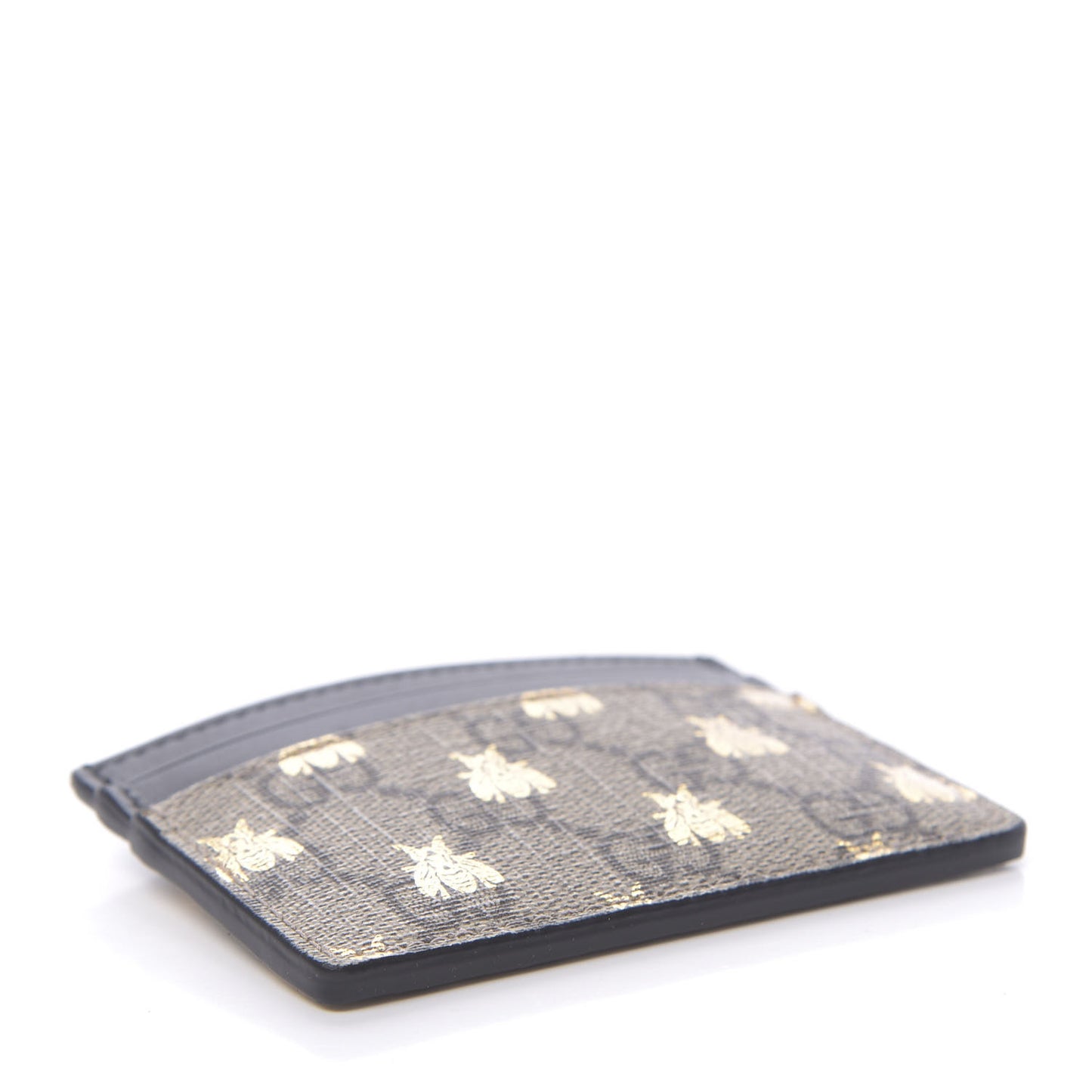 GG Supreme Monogram Bees Card Holder Black
