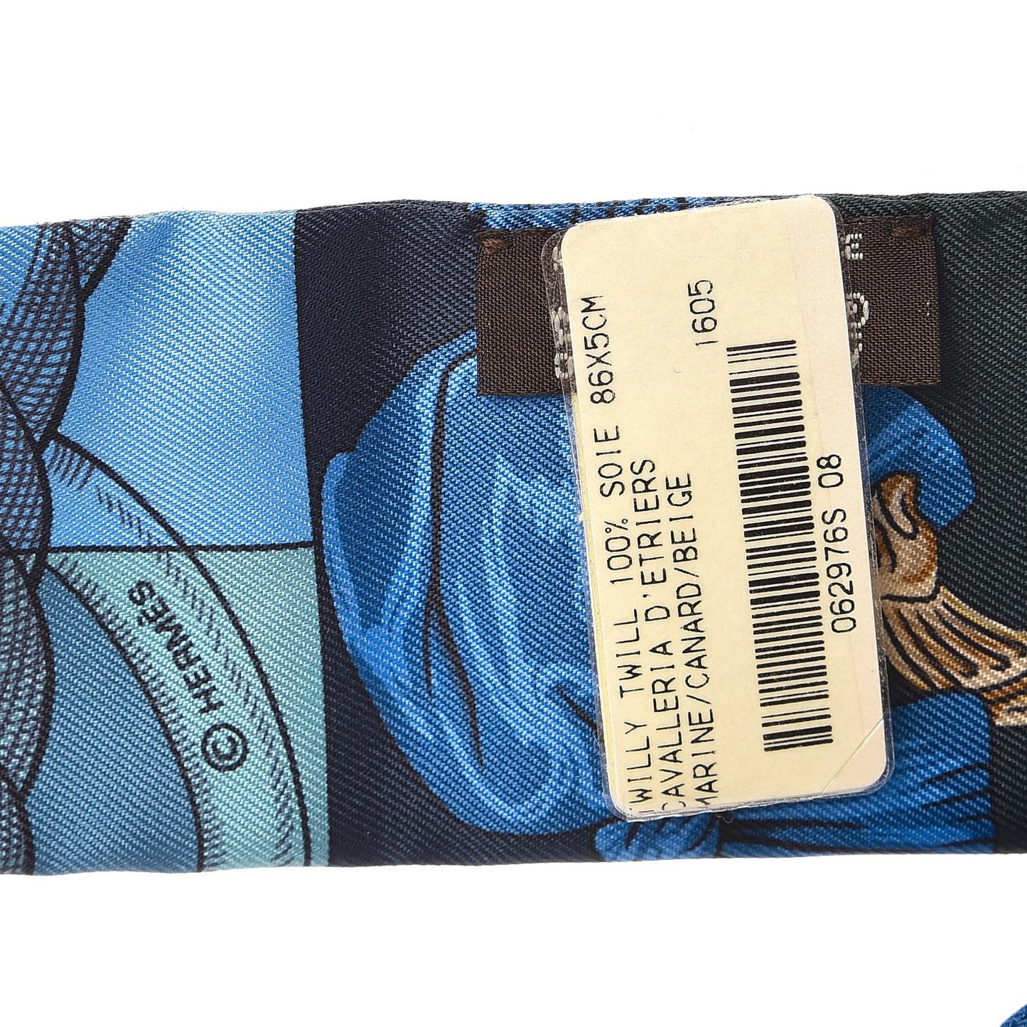 Silk Cavalleria D'Etriers Twilly Marine Canard Beige