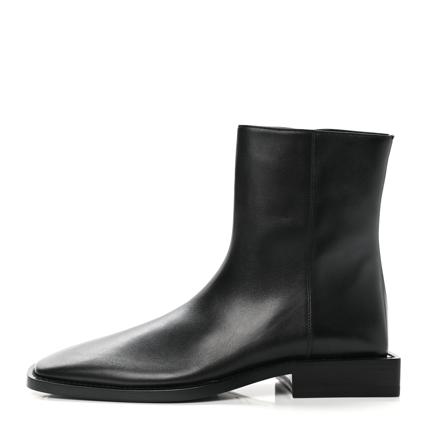 Calfskin Mens Soft Rim Ankle Booties 40 Black