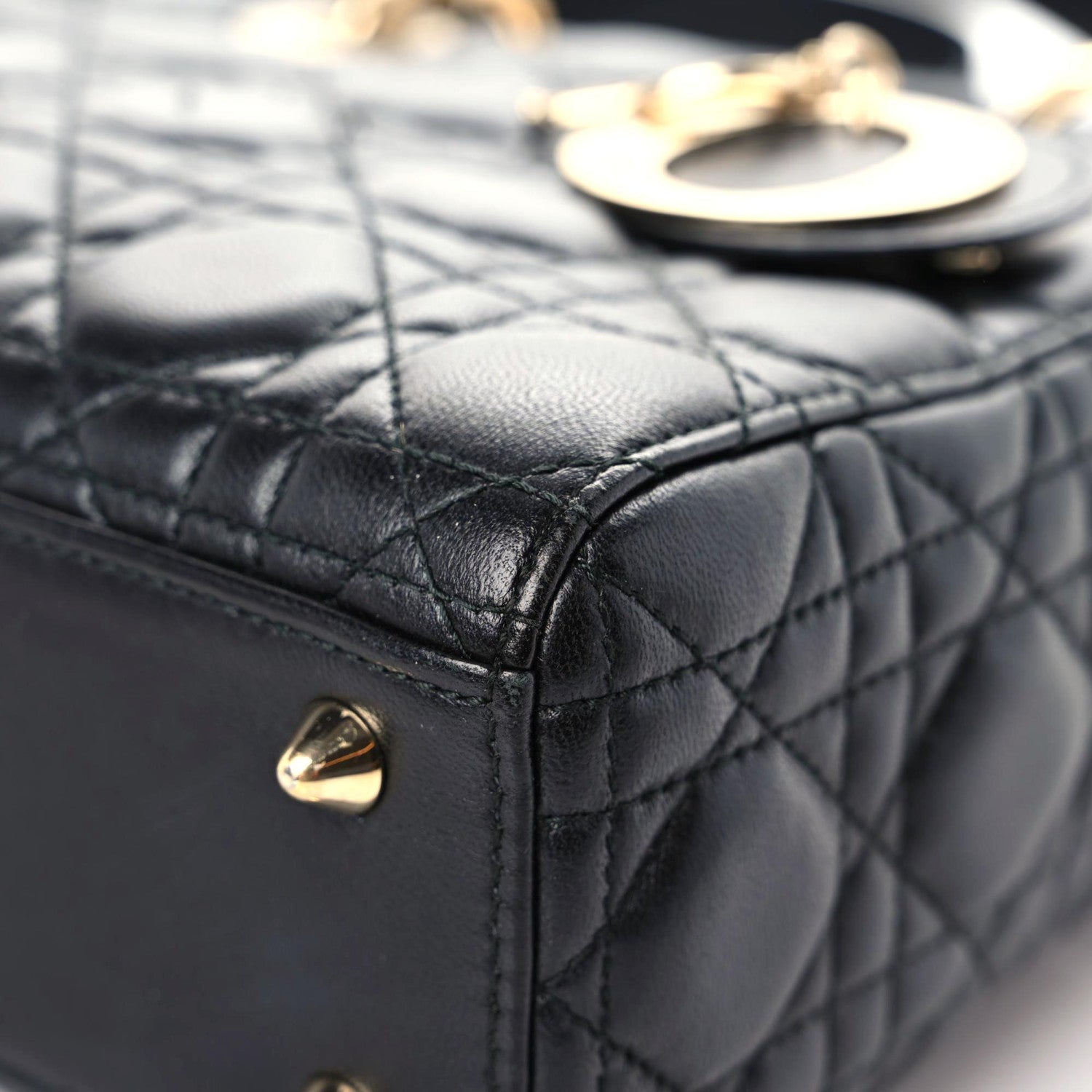 Christian Dior Lambskin Cannage Small Lucky Badges My Lady Dior Black 6 of 22