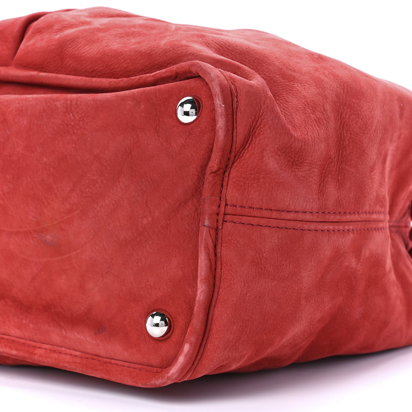 Ultra Soft Suede Calfskin Natural Beauty Tote Red