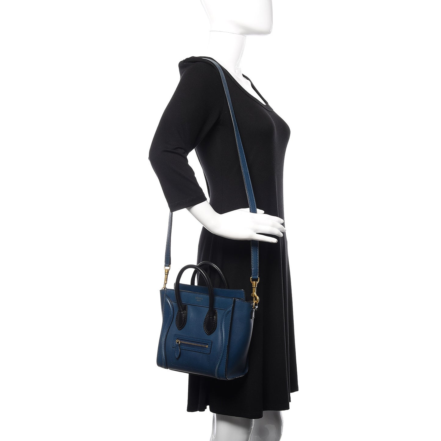 Smooth Calfskin Nano Luggage Ocean Blue