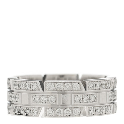 Cartier 18K White Gold Diamond 6mm Tank Francaise Ring 46 3.75 3 of 6