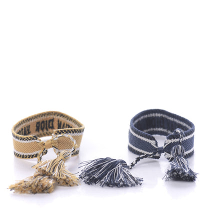 Christian Dior Woven Cotton J'Adior Friendship Bracelet Set Blue Yellow 3 of 4