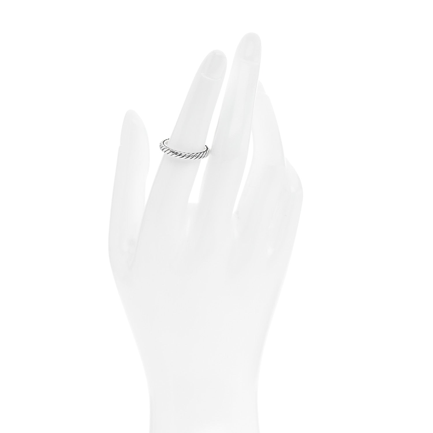 David Yurman Sterling Silver Cable Classics Band Ring 52 6 2 of 4