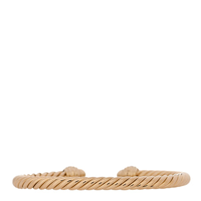 David Yurman 18K Yellow Gold Pave Diamond 5mm Cable Bracelet 2 of 3