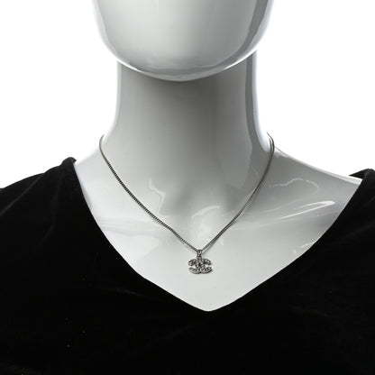 Chanel Crystal Timeless CC Necklace Silver 2 of 5