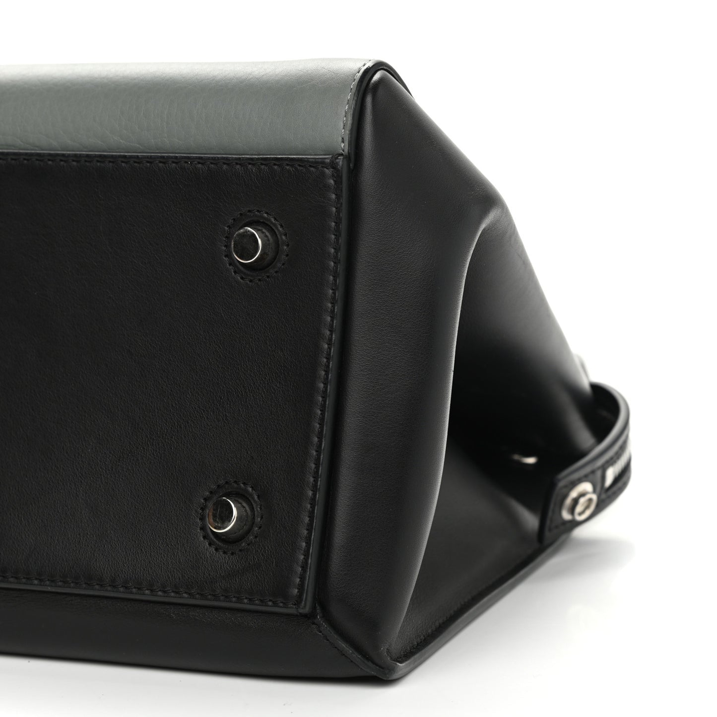 Calfskin Medium Bi-Color Edge Shoulder Bag Almond