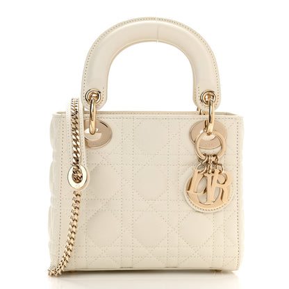 Christian Dior Lambskin Cannage Mini Lady Dior White 1 of 8