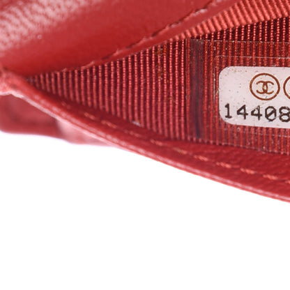 Chanel Lambskin Quilted Large Flap Wallet Red 9 of 10