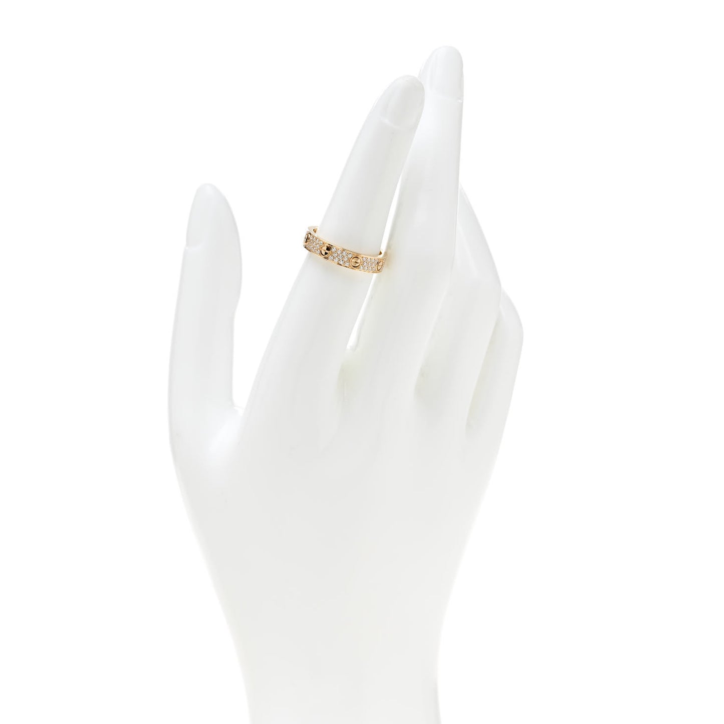 18K Yellow Gold Diamond 4mm LOVE Wedding Paved Band Ring 52 6