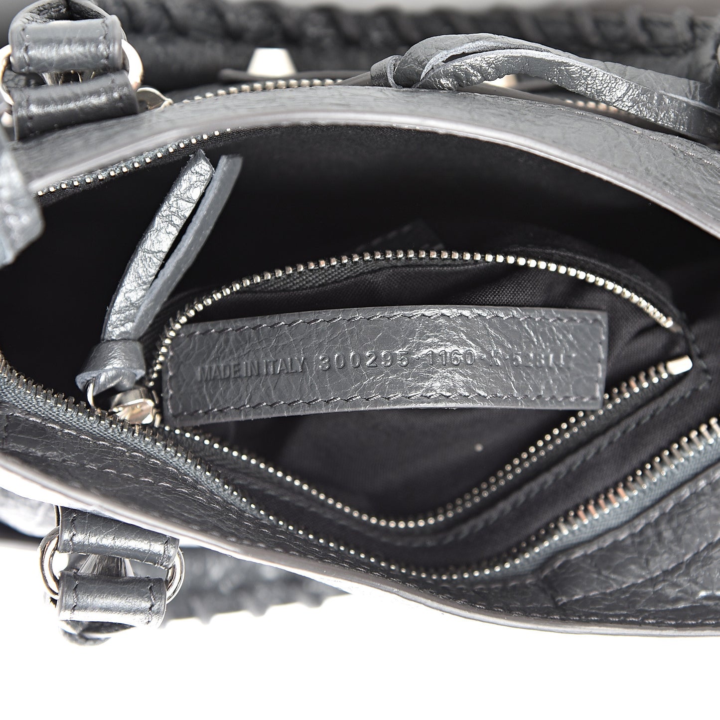 Agneau Classic Silver Hardware Mini City Gris Fossile
