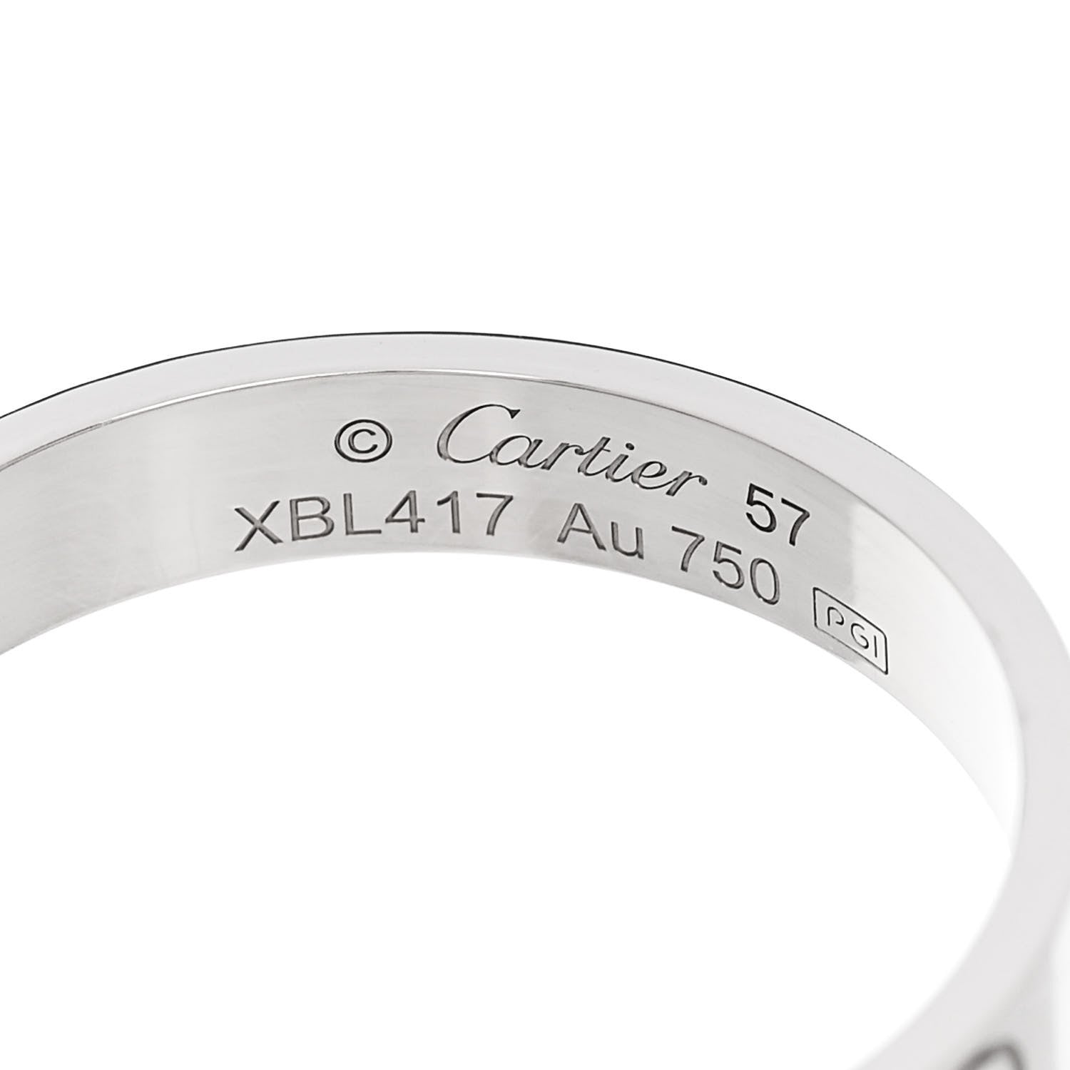 Cartier 18K White Gold 3.5mm LOVE Wedding Band Ring 57 8 4 of 5