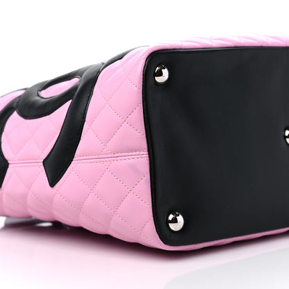 Chanel Calfskin Quilted Large Cambon Tote Pink Black 8 of 10