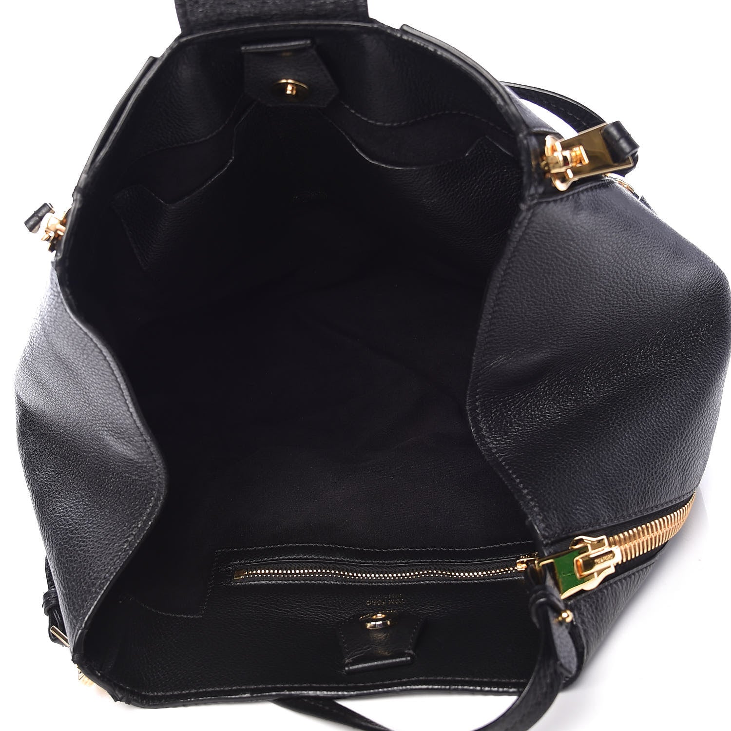 Tom Ford Grained Calfskin Sedgwick Medium Zipper Tote Black 5 of 15