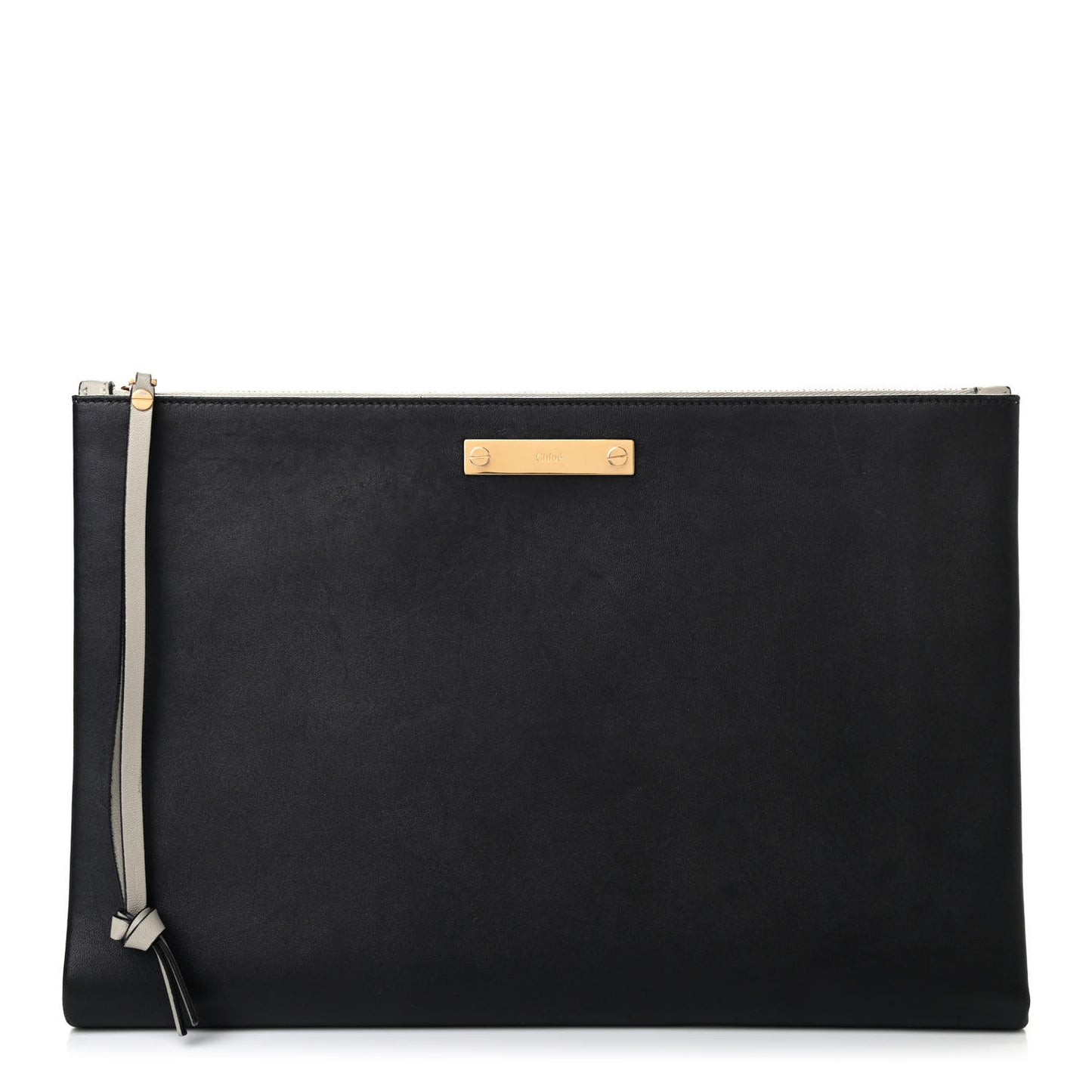 Calfskin Wristlet Pouch Black