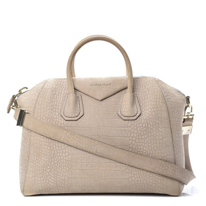 Givenchy Nubuck Crocodile Embossed Medium Antigona Beige 1 of 14