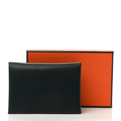 Hermes Chevre Mysore Calvi Duo Card Case Vert Cypress 7 of 7
