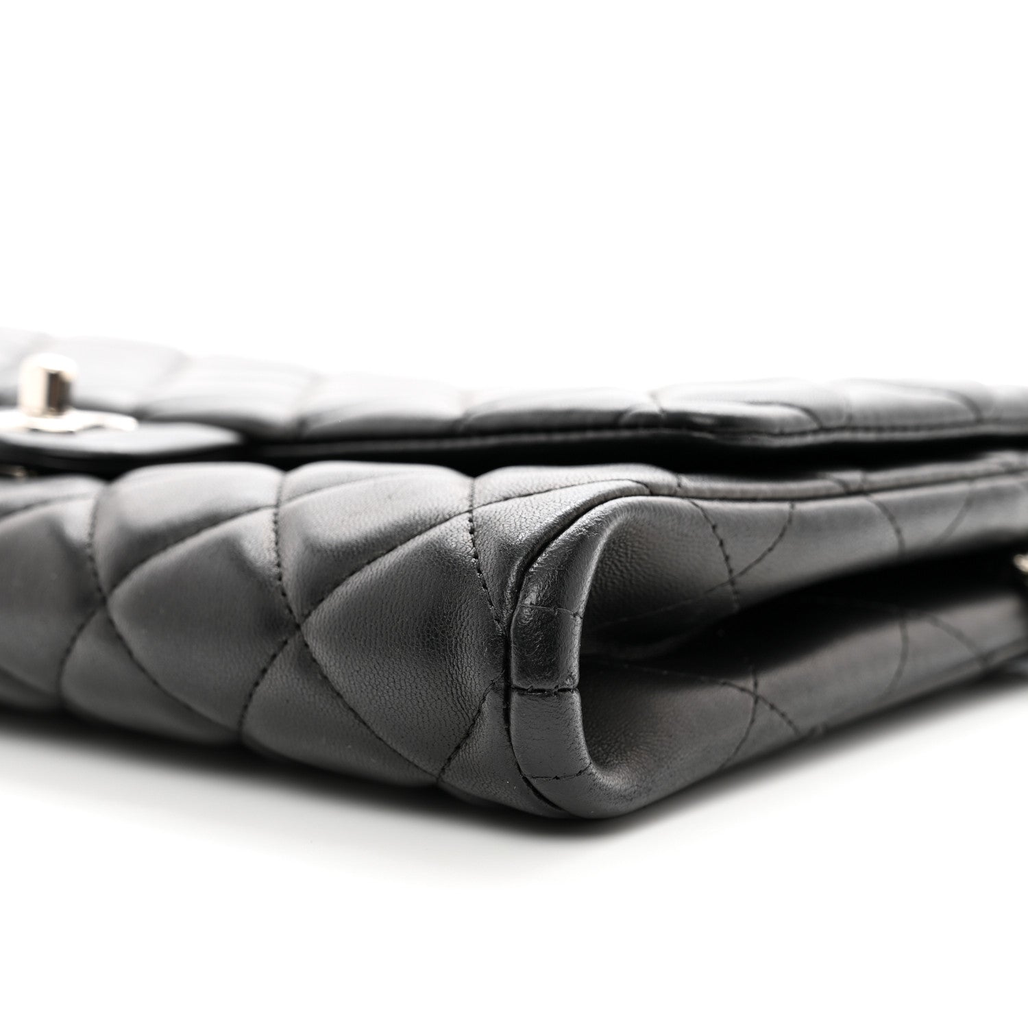 Chanel Lambskin Quilted Clutch With Chain Flap Black 10 of 10