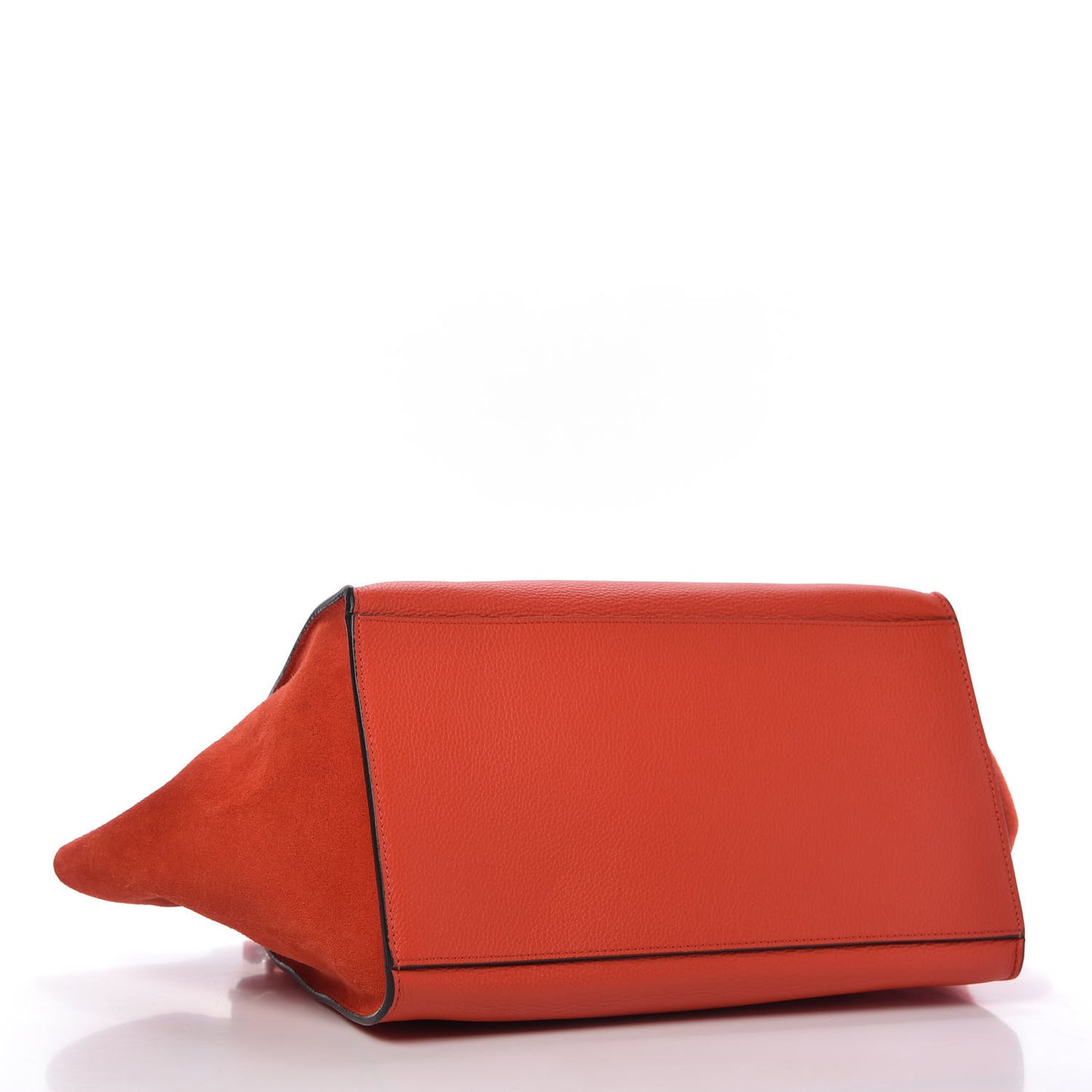 Drummed Calfskin Suede Medium Trapeze Coquelicot