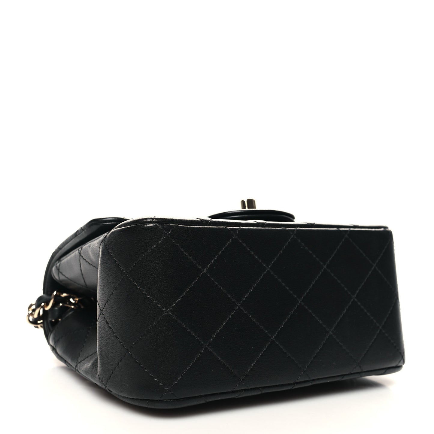 Lambskin Quilted Mini Square Flap Black