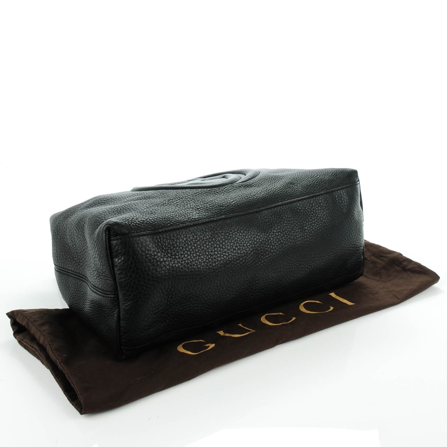 Gucci Pebbled Calfskin Medium Soho Chain Shoulder Bag Black 4 of 7
