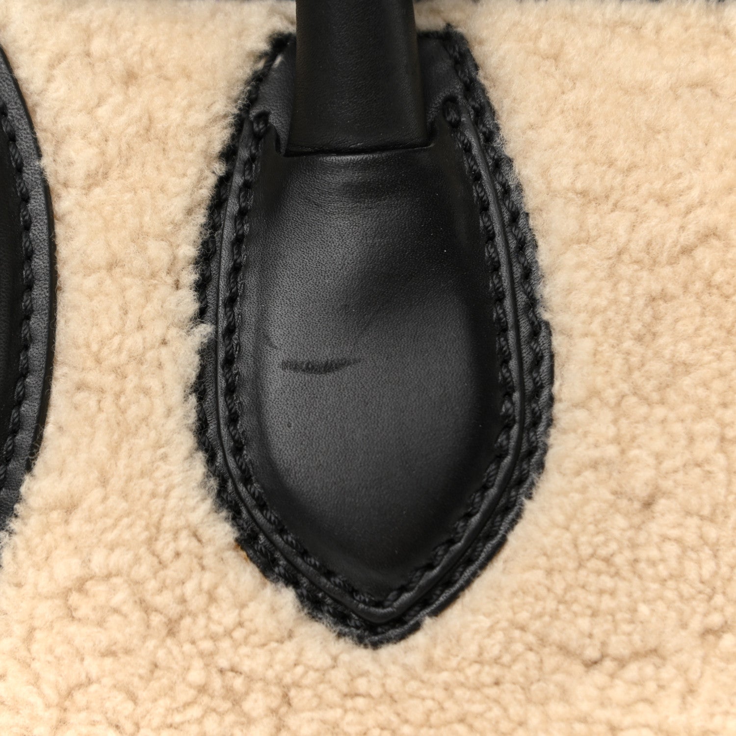 Celine Smooth Calfskin Shearling Bi-Color Mini Luggage Black Natural 11 of 12