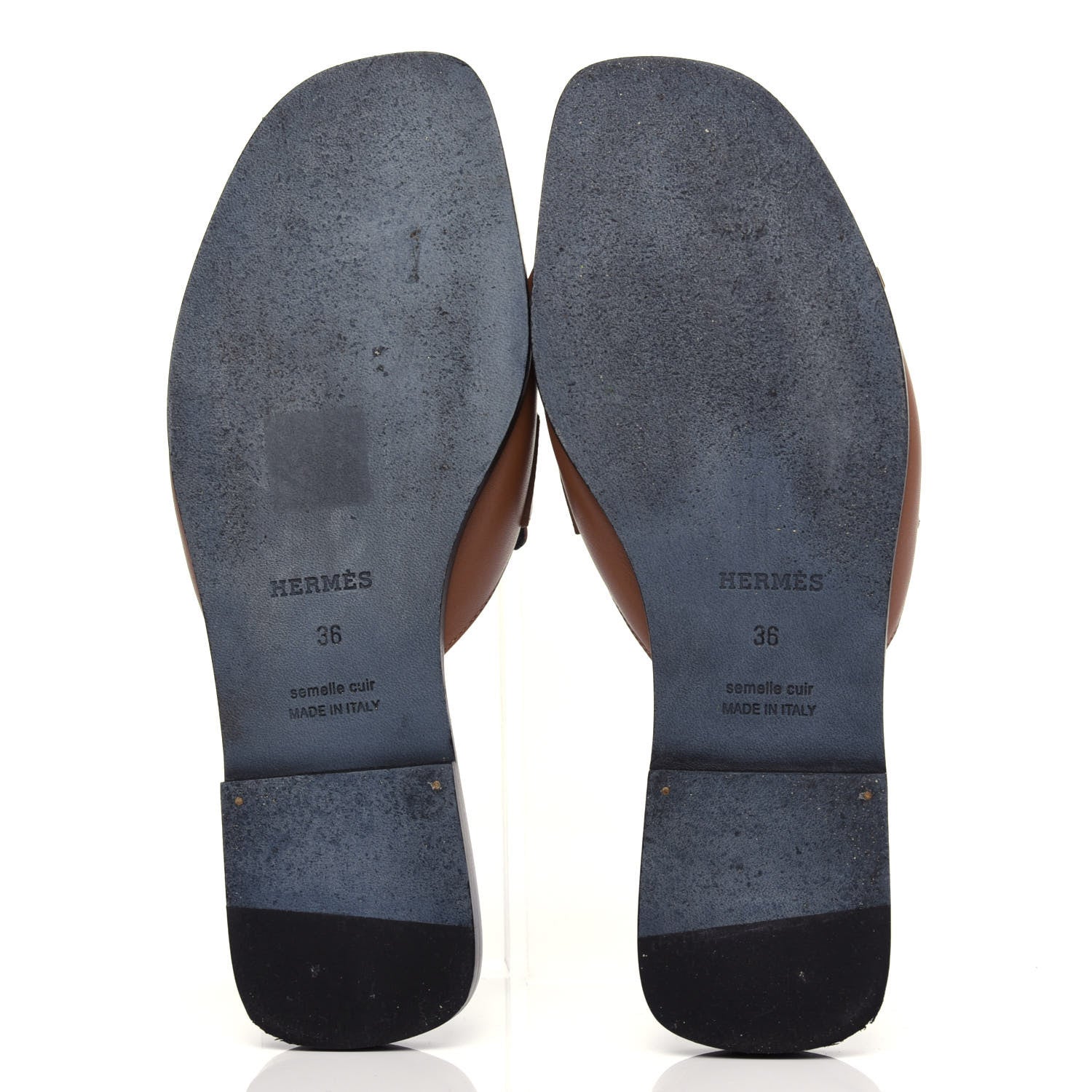 Hermes Calfskin Auteuil Sandals 36 Marron Havane 6 of 10