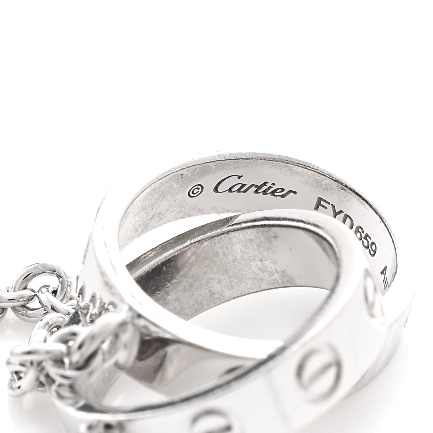 Cartier 18K White Gold Interlocking LOVE Necklace 4 of 4