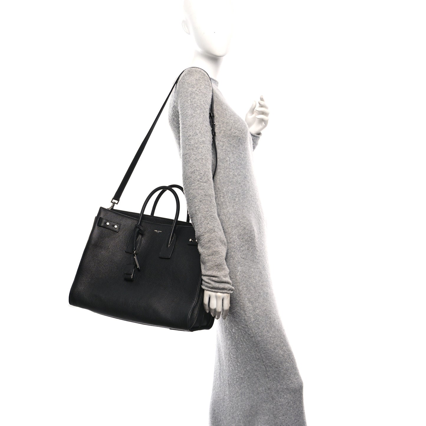 Grained Calfskin Large Souple Sac De Jour Black