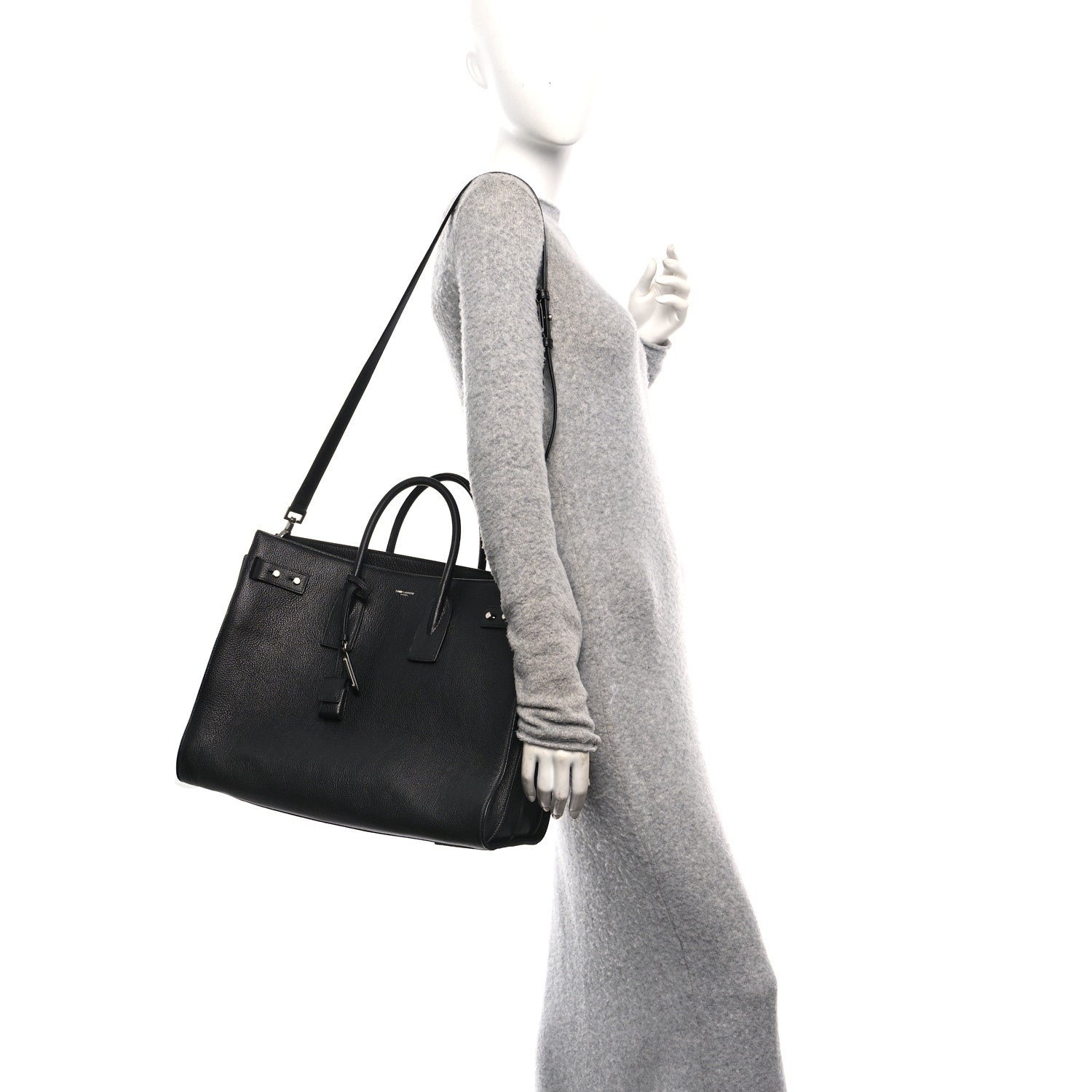 Saint Laurent Grained Calfskin Large Souple Sac De Jour Black 2 of 10