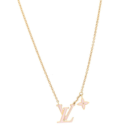 Louis Vuitton Enamel LV Iconic Necklace Gold Pink 1 of 6