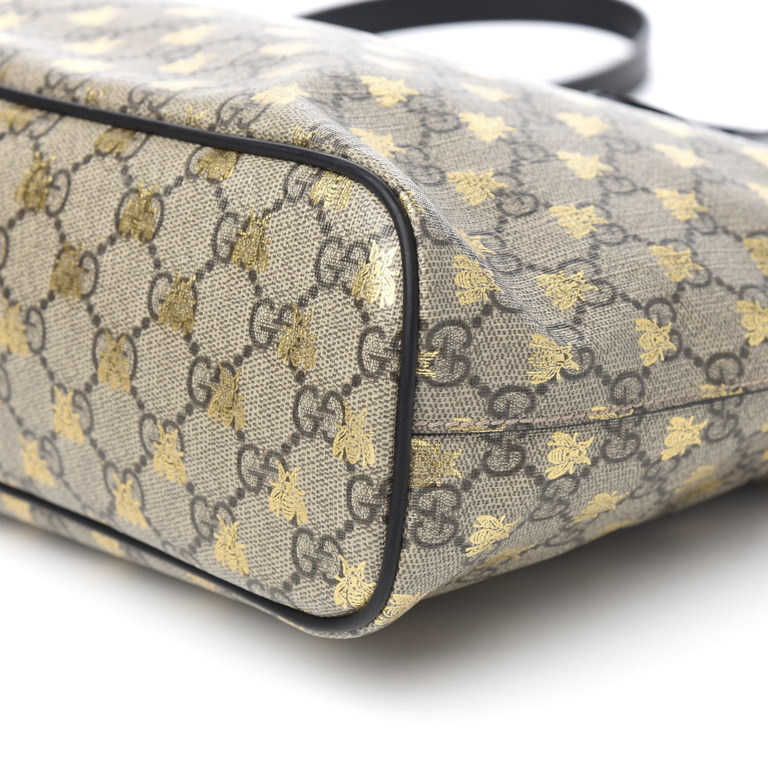 Gucci Soft GG Supreme Monogram Bees Small Crossbody Tote Beige Oro Black 10 of 11