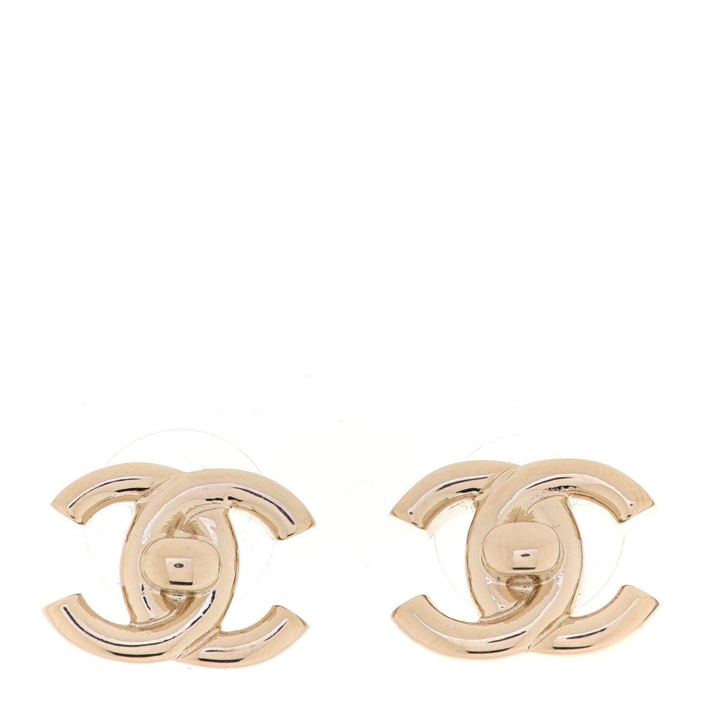 Metal CC Turnlock Earrings Gold