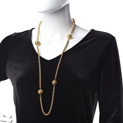 Chanel Sphere Chain Long Necklace Gold 2 of 5