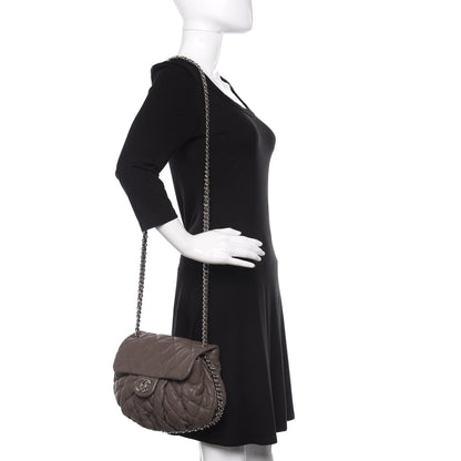 Chanel Washed Lambskin Quilted Medium Chain Around Flap Taupe 2 of 9
