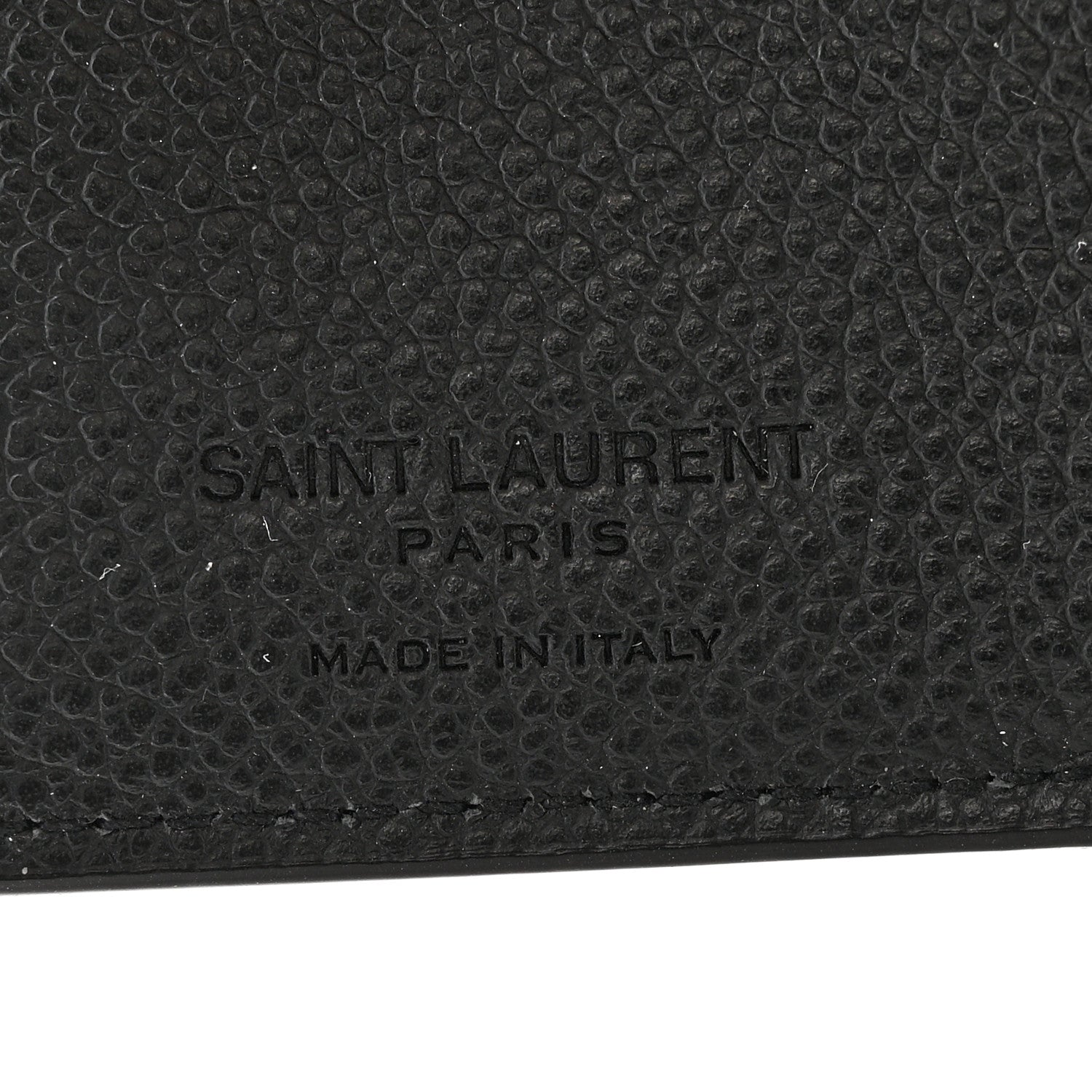 Saint Laurent Grained Calfskin Paris Petite Compact Wallet Black 6 of 9