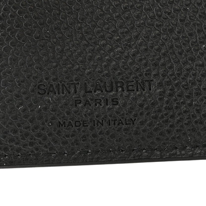 Saint Laurent Grained Calfskin Paris Petite Compact Wallet Black 6 of 9