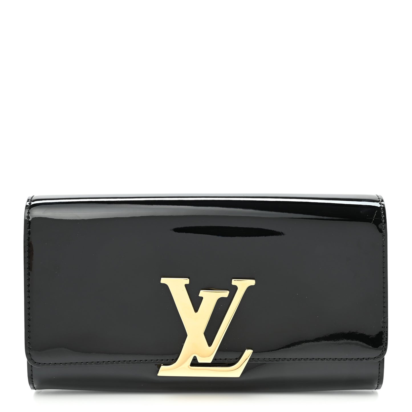 Patent Louise Clutch Black