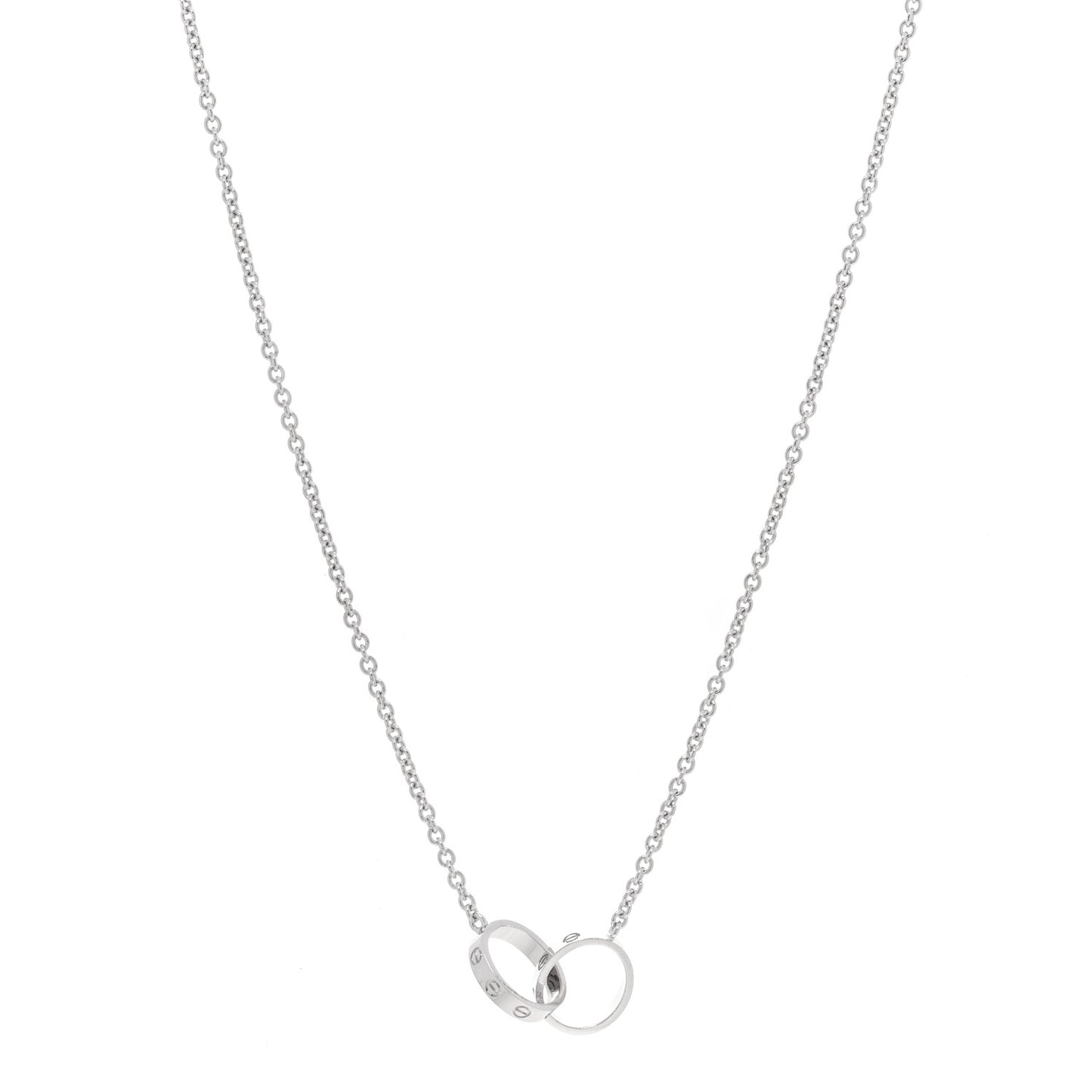 18K White Gold Interlocking LOVE Necklace