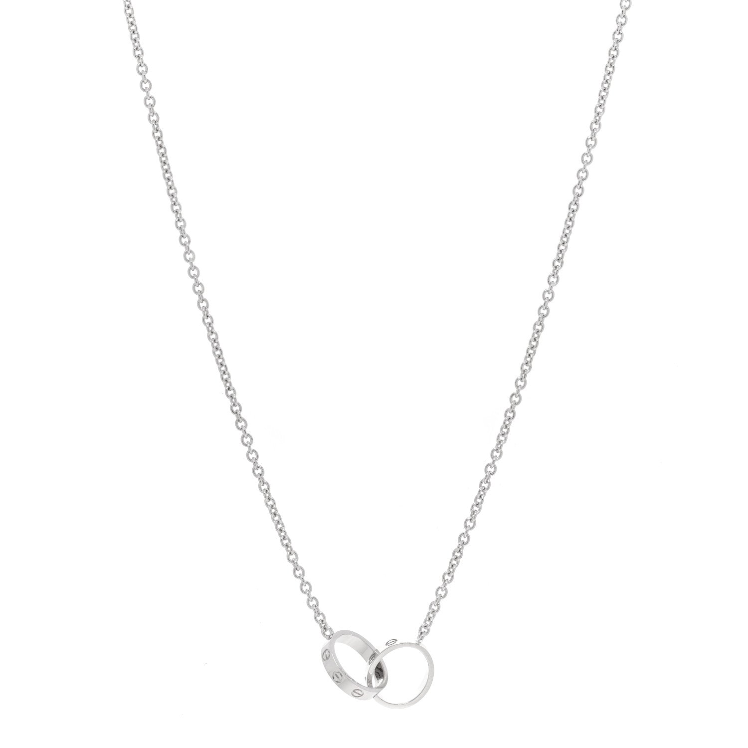 Cartier 18K White Gold Interlocking LOVE Necklace 1 of 5