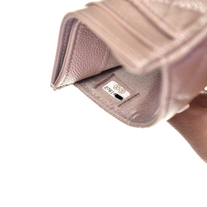 Chanel Iridescent Caviar Quilted Card Holder Beige 6 of 8