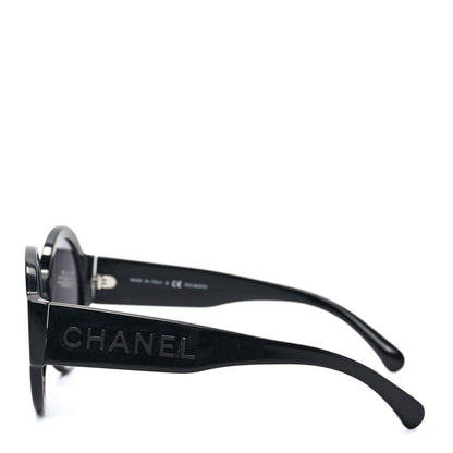 Chanel Acetate Polarized Round Sunglasses 5410 Black 3 of 7