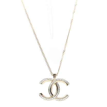 Chanel Crystal CC Chain Necklace Gold 1 of 5