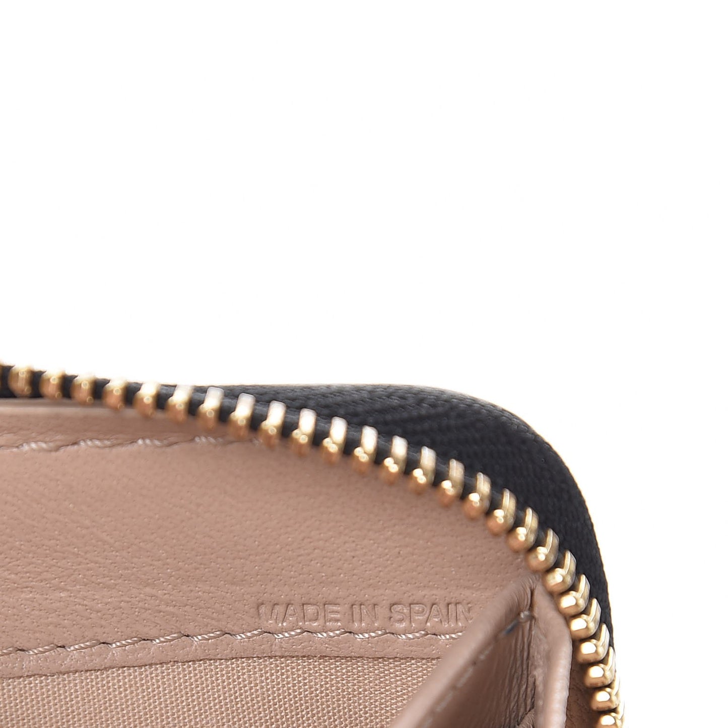 Grained Calfskin Marcie Long Zip Around Wallet Black