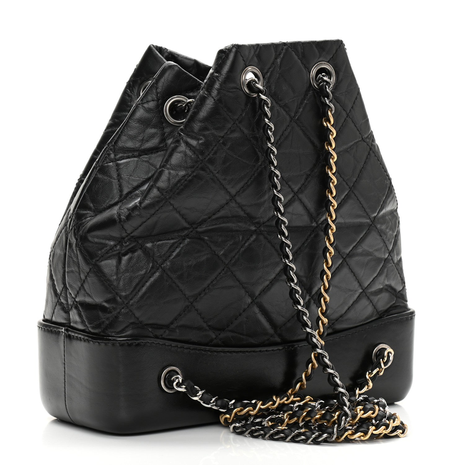 Chanel Aged Calfskin Quilted Small Gabrielle Backpack Black 3 of 8