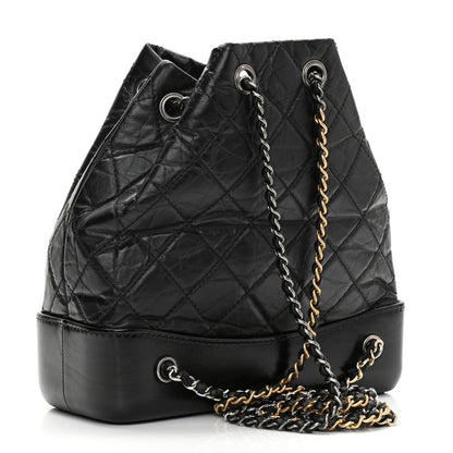 Chanel Aged Calfskin Quilted Small Gabrielle Backpack Black 3 of 8
