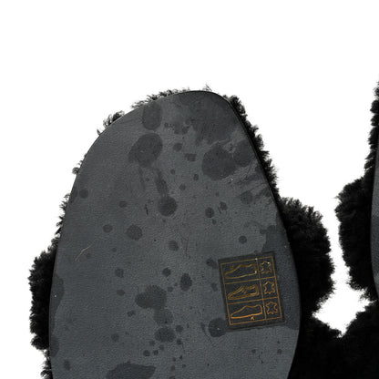 Hermes Woolskin Oran Sandals 38 Black 8 of 9