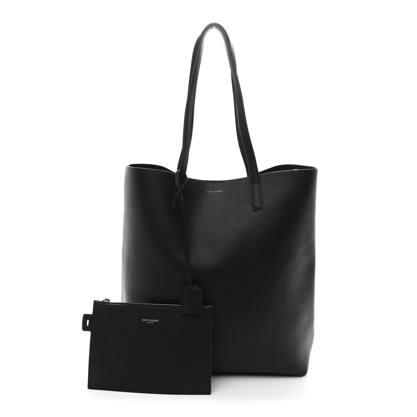 Calfskin Medium Shopping Tote Black